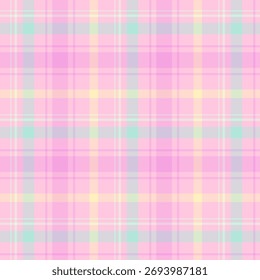Padrão de repetição de xadrez multicolorido.Pastel tartan verificar padrão sem costura.Vetor ilustração fundo geométrico para tecido e impressões.