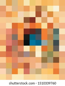 Multicolor Polychrome Mosaic background. Abstract colorful decorative ornate pixel grid pattern.