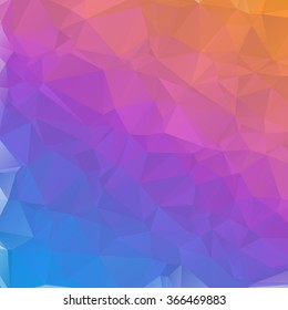 Multicolor polygonal illustration. Geometric background. Triangular polygons design in vector.