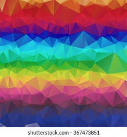Multicolor polygonal illustration. Geometric background. Triangular polygons design in vector.