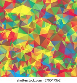 Multicolor polygonal illustration. Geometric background. Triangular design in vector.