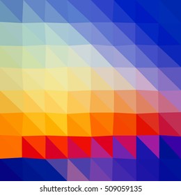 Multicolor polygonal illustration with triangle. Geometric background.