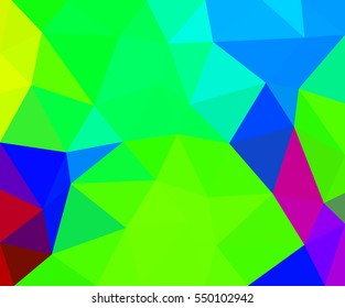 Multicolor polygonal illustration with triangle. Geometric background.