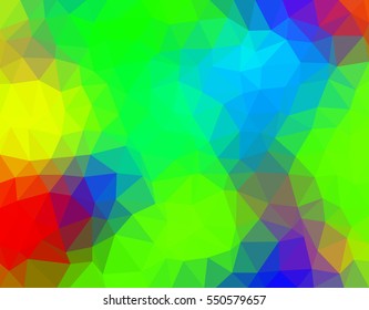 Multicolor polygonal illustration with triangle. Geometric background.