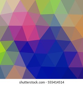 Multicolor polygonal illustration with triangle. Geometric background.