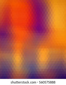 Multicolor polygonal illustration with triangle. Geometric background.