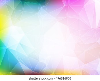Multicolor polygonal illustration of triangles in vector.Geometric background in Origami style with gradient.