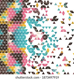 Ilustración poligonal multicolor, que consiste en triángulos. Fondo geométrico en estilo Origami con gradiente. Diseño triangular para su negocio. Pasos 10