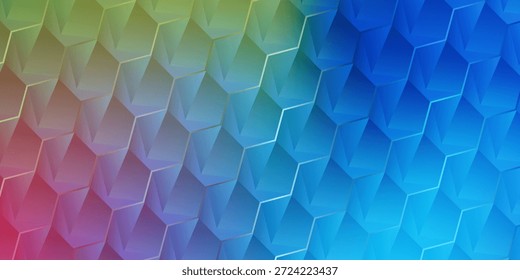 Ilustração poligonal multicolor, que consiste em triângulos. Fundo geométrico no estilo Origami com gradiente. Design triangular para sua empresa. Arco-íris, imagem do espectro.