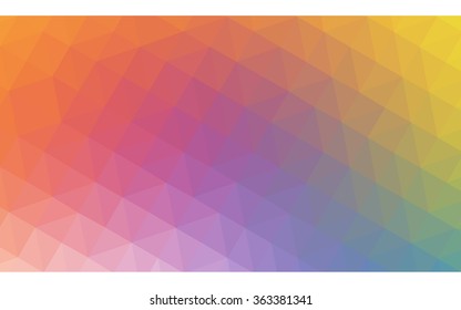 Multicolor polygonal illustration, which consist of triangles. Geometric background in Origami style with gradient. Triangular design for your business in vector. Rainbow, spectrum image.