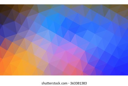 Multicolor polygonal illustration, which consist of triangles. Geometric background in Origami style with gradient. Triangular design for your business in vector. Rainbow, spectrum image.