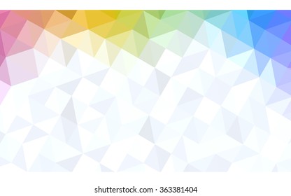 Multicolor polygonal illustration, which consist of triangles. Geometric background in Origami style with gradient. Triangular design for your business in vector. Rainbow, spectrum image.