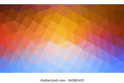 Multicolor polygonal illustration, which consist of triangles. Geometric background in Origami style with gradient. Triangular design for your business in vector. Rainbow, spectrum image.
