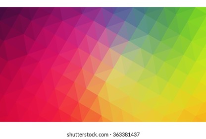Multicolor polygonal illustration, which consist of triangles. Geometric background in Origami style with gradient. Triangular design for your business in vector. Rainbow, spectrum image.