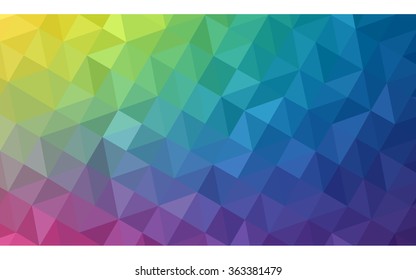 Multicolor polygonal illustration, which consist of triangles. Geometric background in Origami style with gradient. Triangular design for your business in vector. Rainbow, spectrum image.