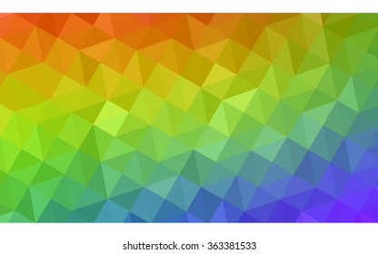 Multicolor polygonal illustration, which consist of triangles. Geometric background in Origami style with gradient. Triangular design for your business in vector. Rainbow, spectrum image.