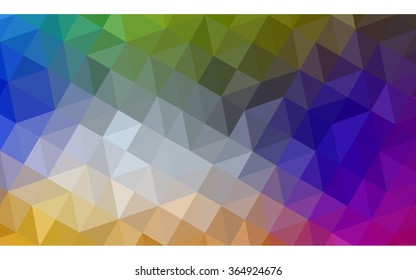 Multicolor polygonal illustration, which consist of triangles. Geometric background in Origami style with gradient. Triangular design for your business in vector. Rainbow, spectrum image.