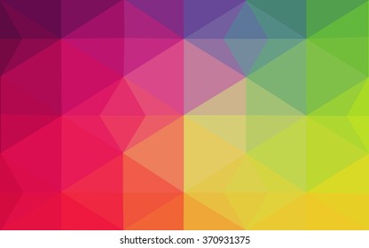 Multicolor polygonal illustration, which consist of triangles. Geometric background in Origami style with gradient. Triangular design for your business. Rainbow, spectrum image.