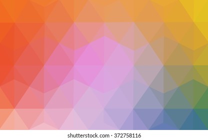 Multicolor polygonal illustration, which consist of triangles. Geometric background in Origami style with gradient. Triangular design for your business. Rainbow, spectrum image.