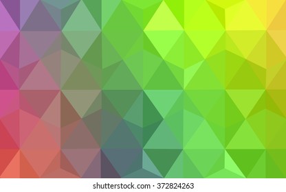Multicolor polygonal illustration, which consist of triangles. Geometric background in Origami style with gradient. Triangular design for your business. Rainbow, spectrum image.