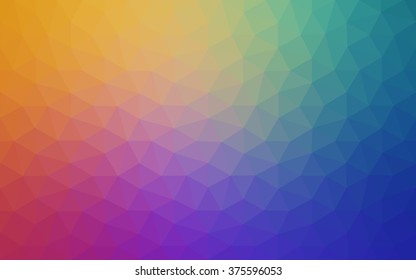 Multicolor polygonal illustration, which consist of triangles. Geometric background in Origami style with gradient. Triangular design for your business. Rainbow, spectrum image.
