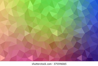 Multicolor polygonal illustration, which consist of triangles. Geometric background in Origami style with gradient. Triangular design for your business. Rainbow, spectrum image.