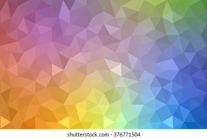 Multicolor polygonal illustration, which consist of triangles. Geometric background in Origami style with gradient. Triangular design for your business. Rainbow, spectrum image.