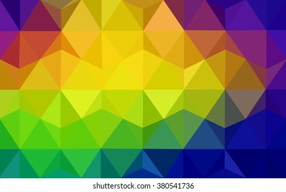 Multicolor polygonal illustration, which consist of triangles. Geometric background in Origami style with gradient. Triangular design for your business. Rainbow, spectrum image.