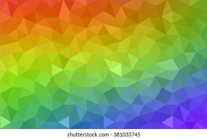 Multicolor polygonal illustration, which consist of triangles. Geometric background in Origami style with gradient. Triangular design for your business. Rainbow, spectrum image.