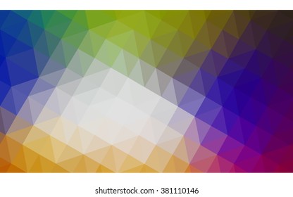 Multicolor polygonal illustration, which consist of triangles. Geometric background in Origami style with gradient. Triangular design for your business. Rainbow, spectrum image.