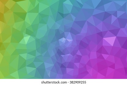 Multicolor polygonal illustration, which consist of triangles. Geometric background in Origami style with gradient. Triangular design for your business. Rainbow, spectrum image.