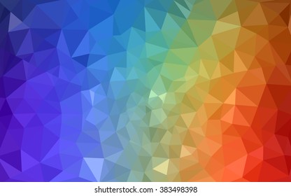 Multicolor polygonal illustration, which consist of triangles. Geometric background in Origami style with gradient. Triangular design for your business. Rainbow, spectrum image.