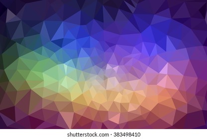 Multicolor polygonal illustration, which consist of triangles. Geometric background in Origami style with gradient. Triangular design for your business. Rainbow, spectrum image.