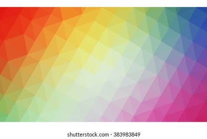 Multicolor polygonal illustration, which consist of triangles. Geometric background in Origami style with gradient. Triangular design for your business. Rainbow, spectrum image.