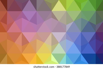 Multicolor polygonal illustration, which consist of triangles. Geometric background in Origami style with gradient. Triangular design for your business. Rainbow, spectrum image.
