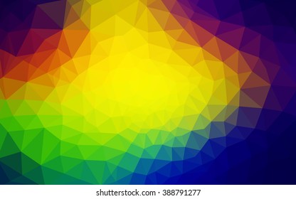Multicolor polygonal illustration, which consist of triangles. Geometric background in Origami style with gradient. Triangular design for your business. Rainbow, spectrum image.