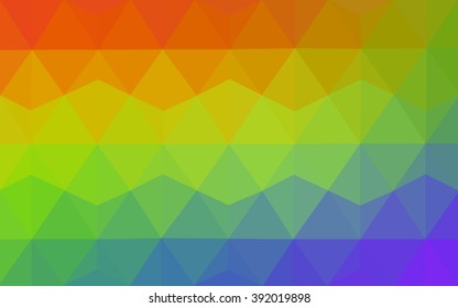 Multicolor polygonal illustration, which consist of triangles. Geometric background in Origami style with gradient. Triangular design for your business. Rainbow, spectrum image.