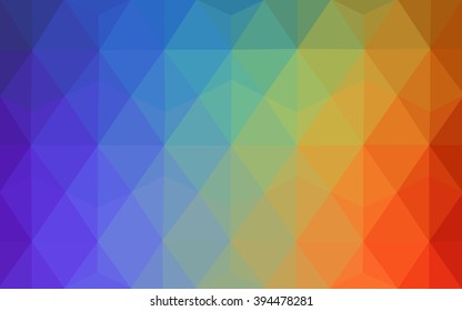 Multicolor polygonal illustration, which consist of triangles. Geometric background in Origami style with gradient. Triangular design for your business. Rainbow, spectrum image.