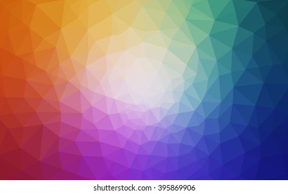 Multicolor polygonal illustration, which consist of triangles. Geometric background in Origami style with gradient. Triangular design for your business. Rainbow, spectrum image.