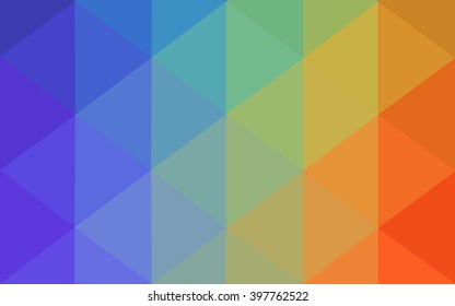 Multicolor polygonal illustration, which consist of triangles. Geometric background in Origami style with gradient. Triangular design for your business. Rainbow, spectrum image.