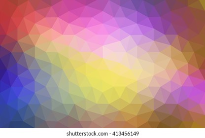 Multicolor polygonal illustration, which consist of triangles. Geometric background in Origami style with gradient. Triangular design for your business. Rainbow, spectrum image.