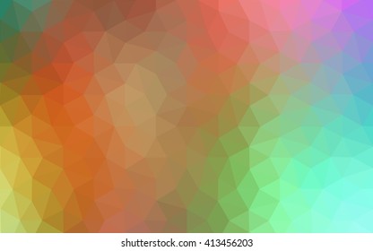 Multicolor polygonal illustration, which consist of triangles. Geometric background in Origami style with gradient. Triangular design for your business. Rainbow, spectrum image.
