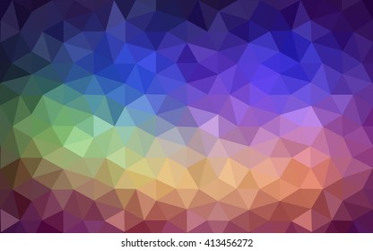 Multicolor polygonal illustration, which consist of triangles. Geometric background in Origami style with gradient. Triangular design for your business. Rainbow, spectrum image.