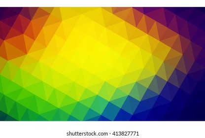 Multicolor polygonal illustration, which consist of triangles. Geometric background in Origami style with gradient. Triangular design for your business. Rainbow, spectrum image.