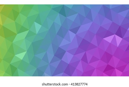 Multicolor polygonal illustration, which consist of triangles. Geometric background in Origami style with gradient. Triangular design for your business. Rainbow, spectrum image.