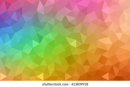 Multicolor polygonal illustration, which consist of triangles. Geometric background in Origami style with gradient. Triangular design for your business. Rainbow, spectrum image.
