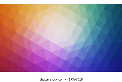 Multicolor polygonal illustration, which consist of triangles. Geometric background in Origami style with gradient. Triangular design for your business. Rainbow, spectrum image.