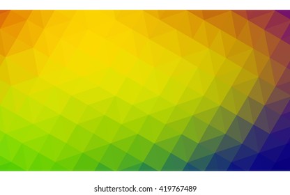 Multicolor polygonal illustration, which consist of triangles. Geometric background in Origami style with gradient. Triangular design for your business. Rainbow, spectrum image.