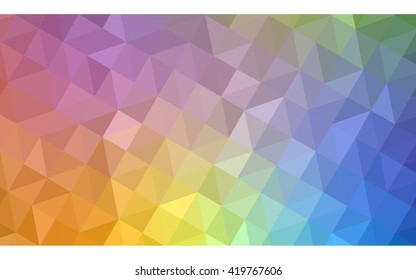 Multicolor polygonal illustration, which consist of triangles. Geometric background in Origami style with gradient. Triangular design for your business. Rainbow, spectrum image.