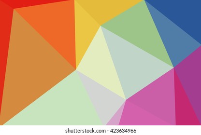 Multicolor polygonal illustration, which consist of triangles. Geometric background in Origami style with gradient. Triangular design for your business. Rainbow, spectrum image.